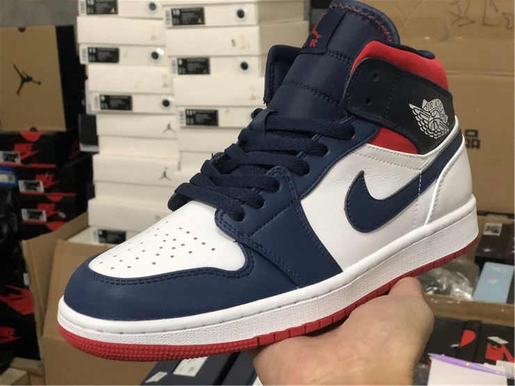 Air Jordan 1 Mid Red White Blue