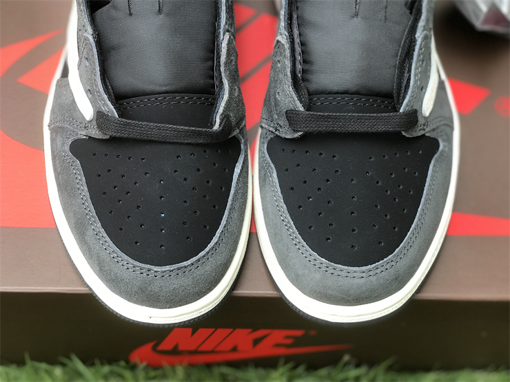 Travis Scott X Air Jordan 1 Low OG Black Gray TS inverted hook