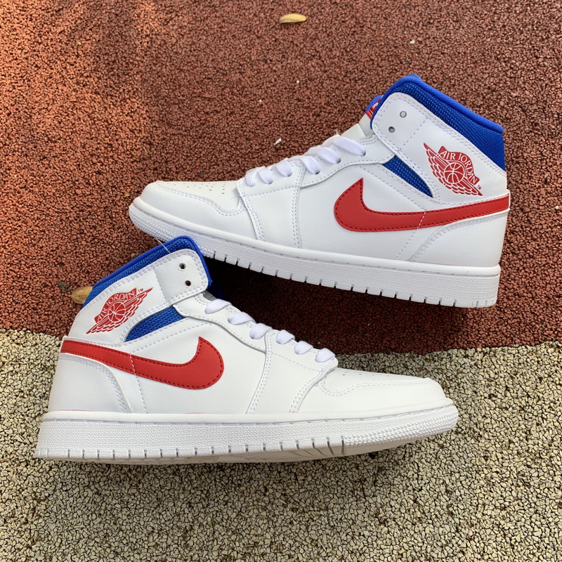Jordan 1 Mid White Red Royal
