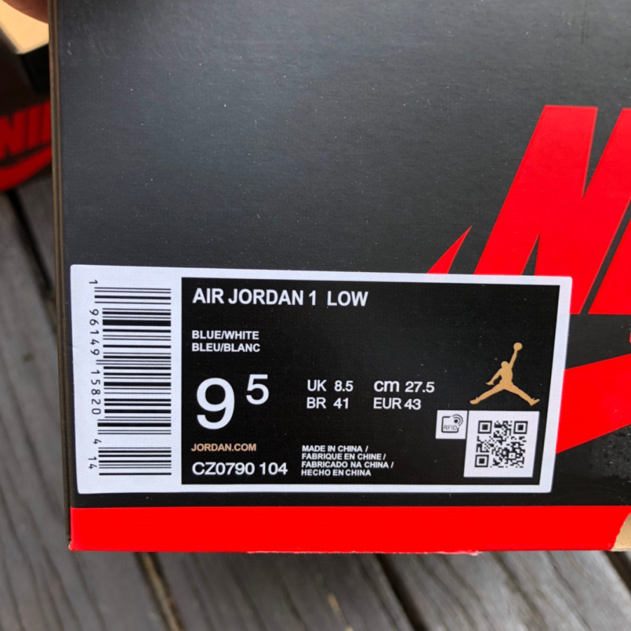 Air Jordan 1 Low OG UNC AJ1 Low-top black, white, and blue