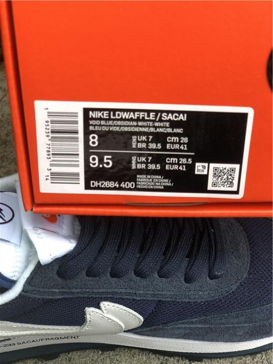 Fragment x Sacai x Nike LD Waffle ''White Navy Blue''