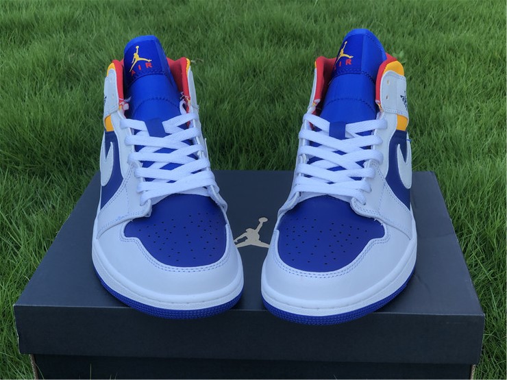 Air Jordan 1 Mid Royal Blue Laser Orange
