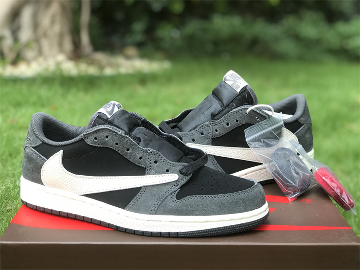 Travis Scott X Air Jordan 1 Low OG Black Gray TS inverted hook