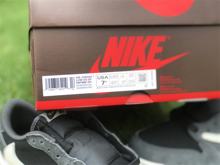 Travis Scott X Air Jordan 1 Low OG Black Gray TS inverted hook