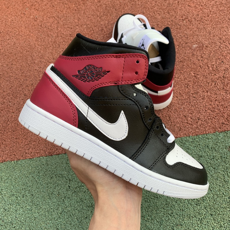 Jordan 1 Mid Black Noble Red