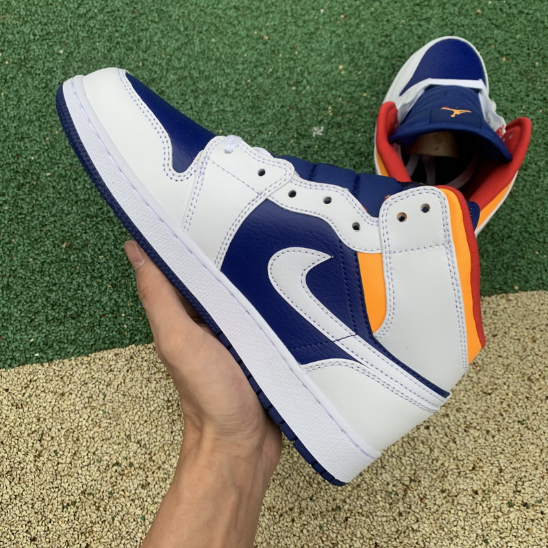 Jordan 1 Mid Royal Blue Laser Orange GS
