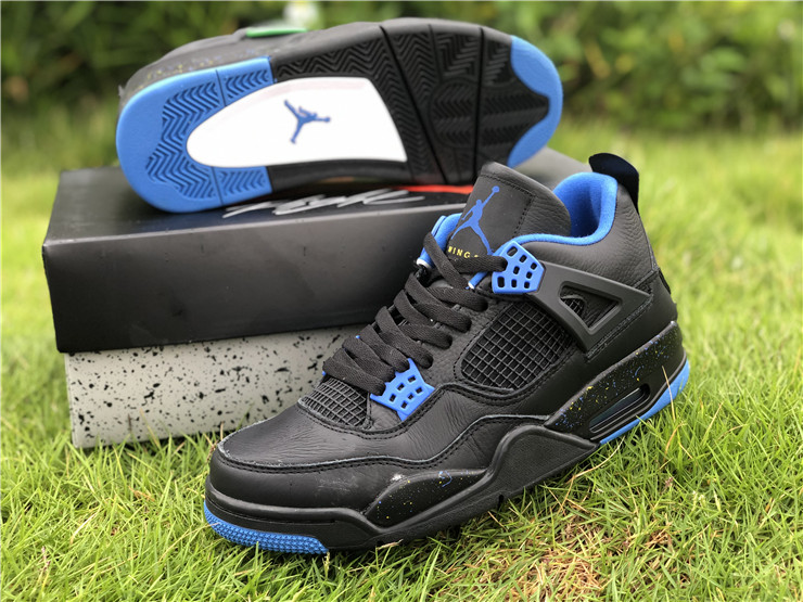 Air Jordan 4 Black Blue Gold
