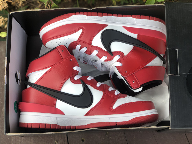 Ambush x Nike Dunk High ''White Red''