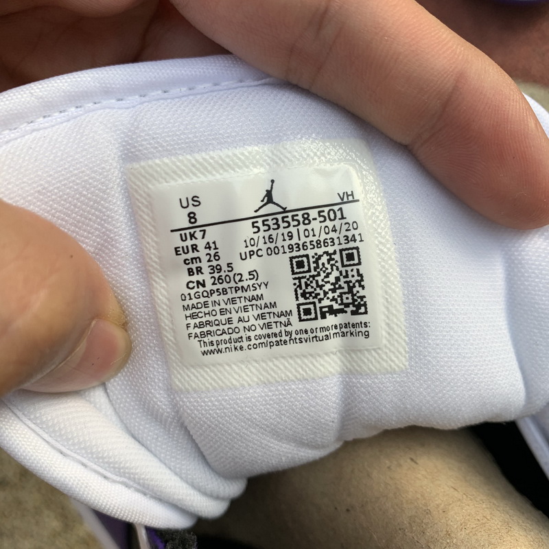 Air Jordan 1 Low Court Purple Black