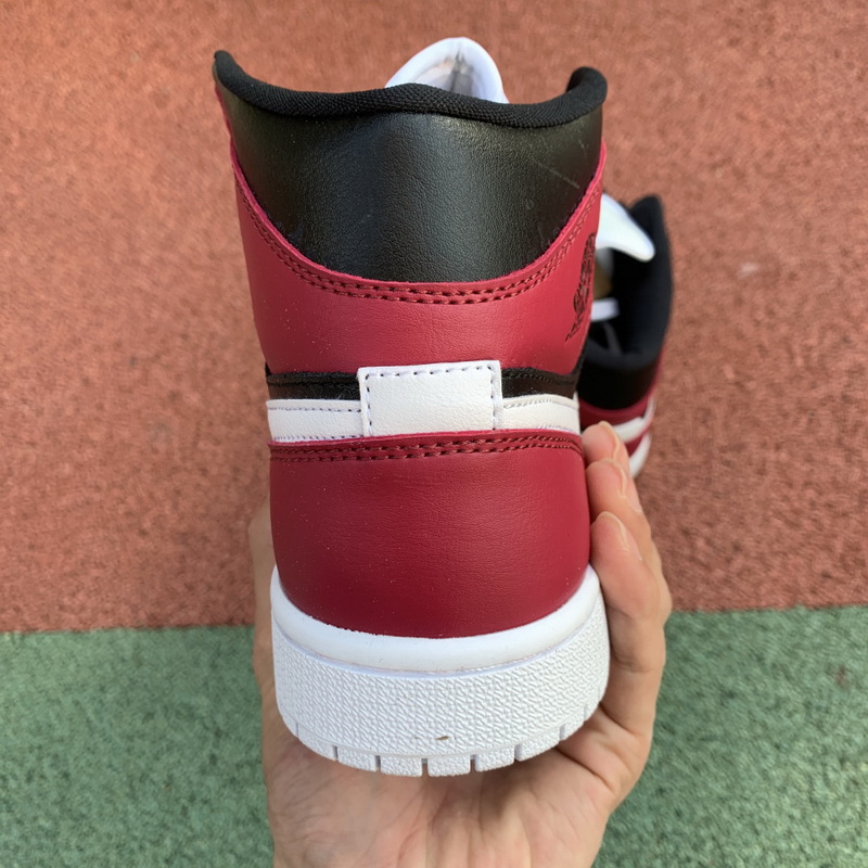 Jordan 1 Mid Black Noble Red