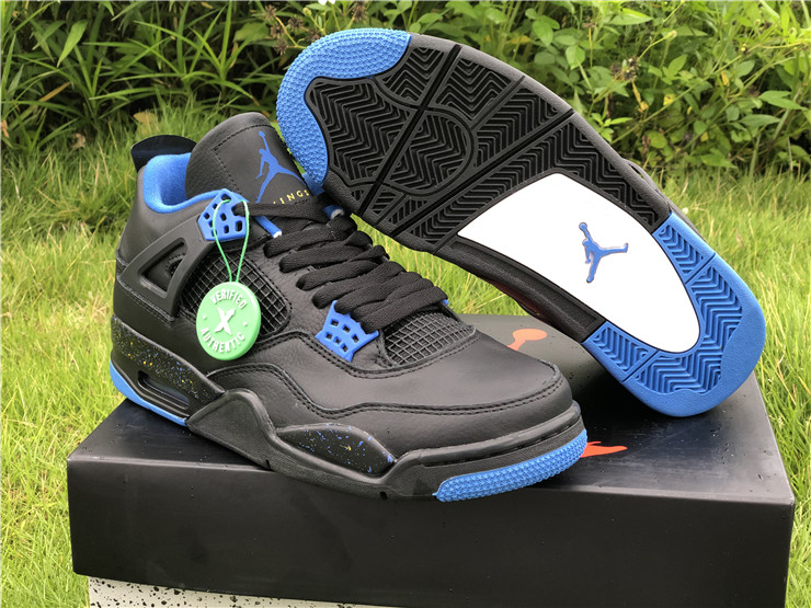Air Jordan 4 Black Blue Gold
