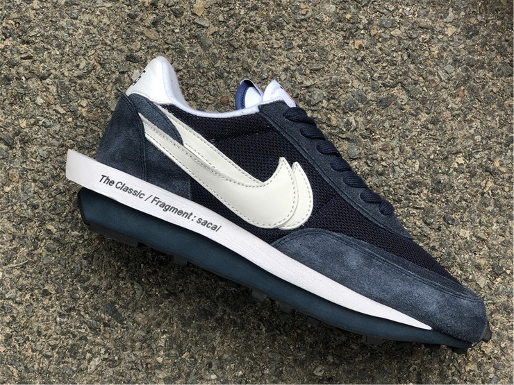 Fragment x Sacai x Nike LD Waffle ''White Navy Blue''