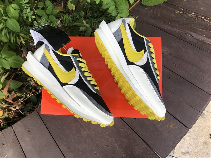 Undercover x Sacai x Nike LD Waffle ''White Yellow''