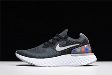 nike epic REACT FLYKNIT Black and grey dots point noirs ET gris