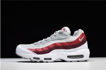 NIKE Air Max 95 Essential Mens White-Grey-Red Running Shoes