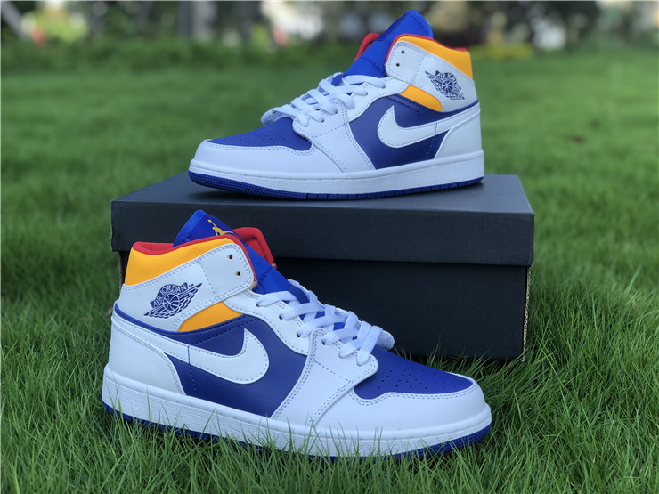 Air Jordan 1 Mid Royal Blue Laser Orange