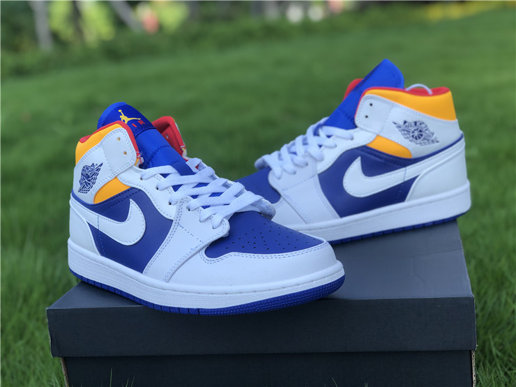 Air Jordan 1 Mid Royal Blue Laser Orange