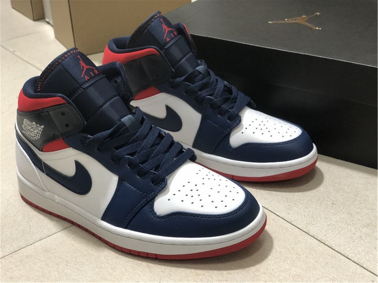 Air Jordan 1 Mid Red White Blue