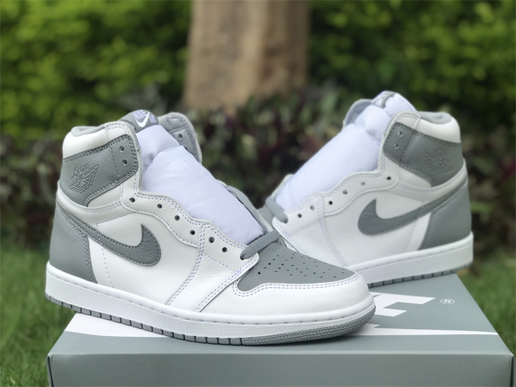 Air Jordan 1 High OG Stealth White Grey color scheme