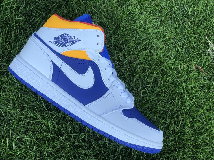 Air Jordan 1 Mid Royal Blue Laser Orange