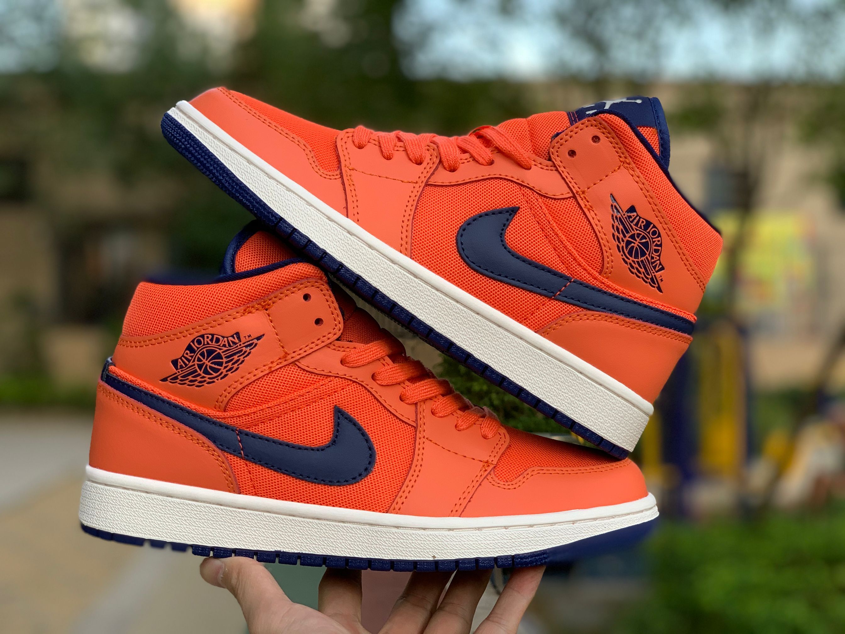 Jordan 1 Mid Turf Orange Blue Void