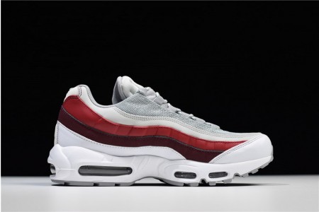 NIKE Air Max 95 Essential Mens White-Grey-Red Running Shoes