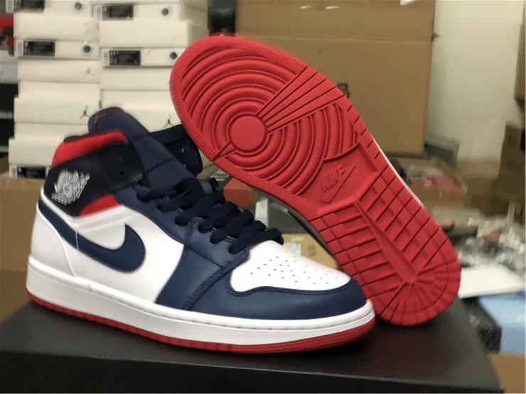 Air Jordan 1 Mid Red White Blue