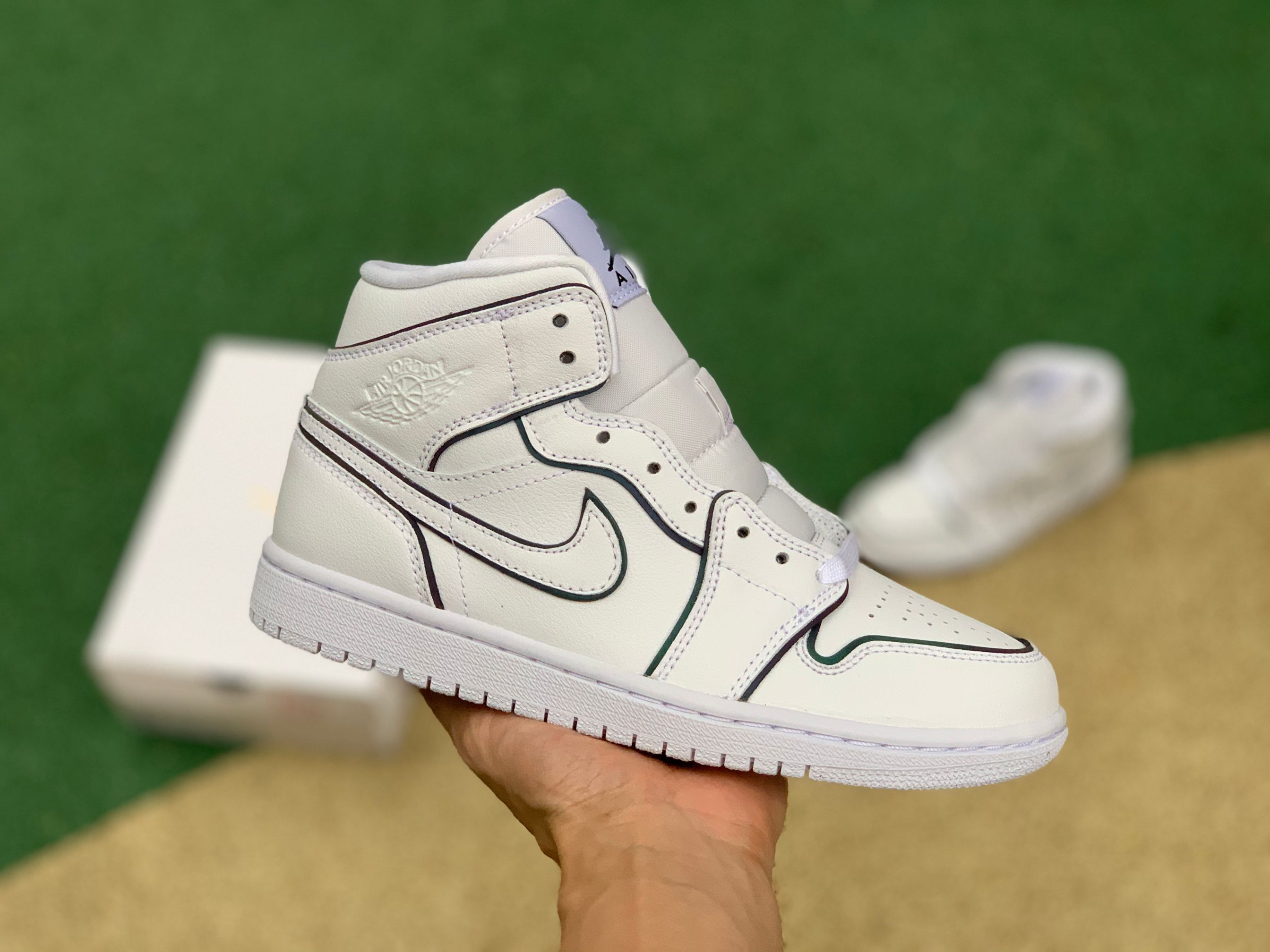 Jordan 1 Mid Iridescent Reflective White