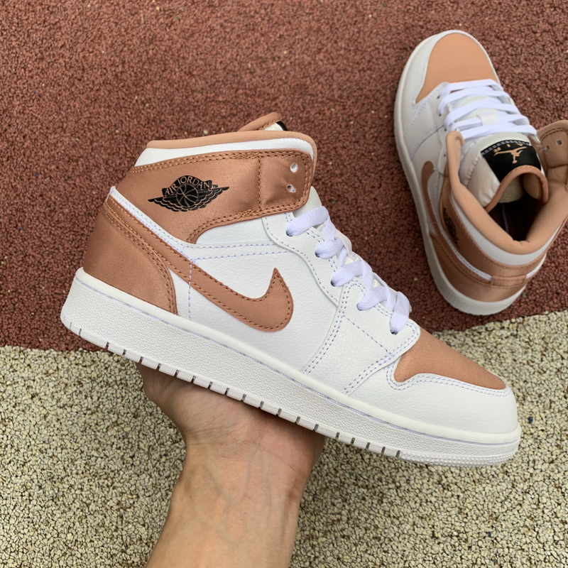 Jordan 1 Mid White Rose Gold