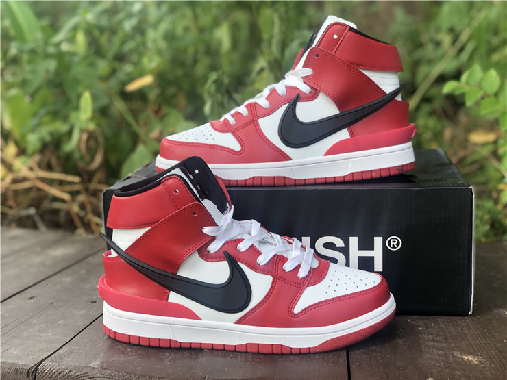 Ambush x Nike Dunk High ''White Red''