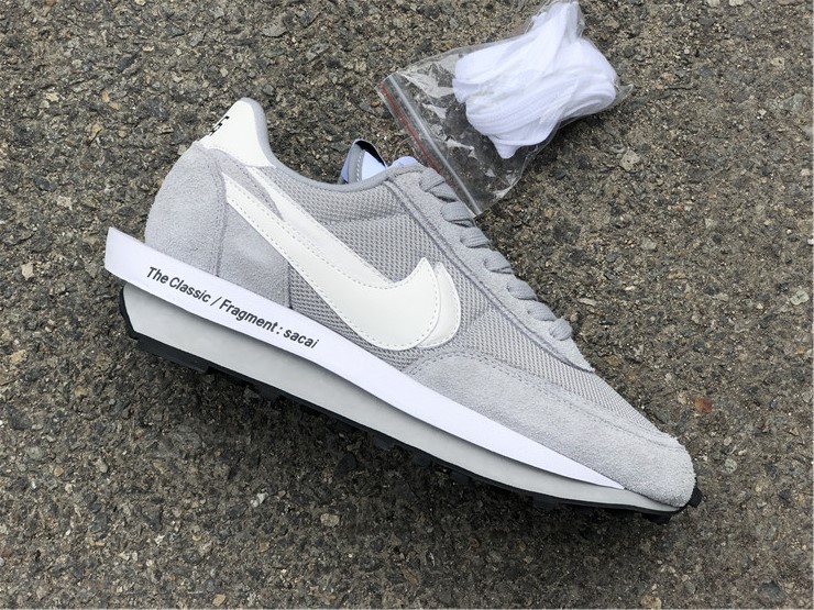 Fragment x Sacai x Nike LD Waffle ''White Grey''