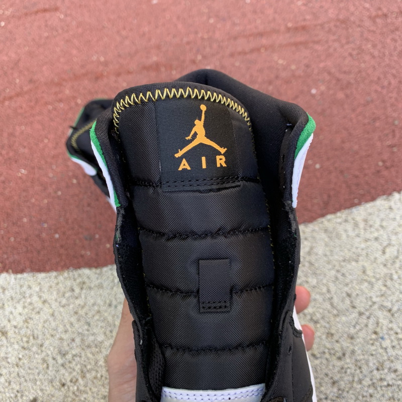 Jordan 1 Mid White Laser Orange Lucky Green