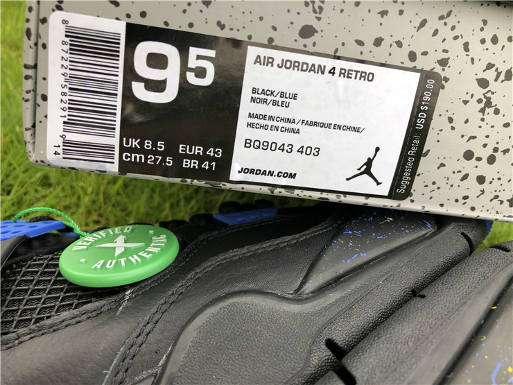Air Jordan 4 Black Blue Gold