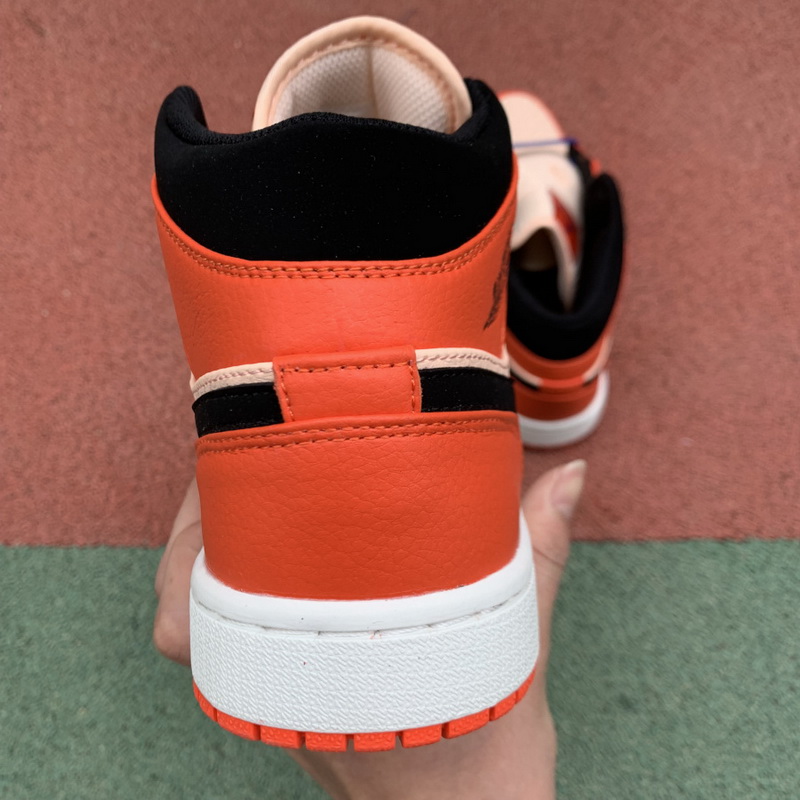 Jordan 1 Mid Team Orange Black