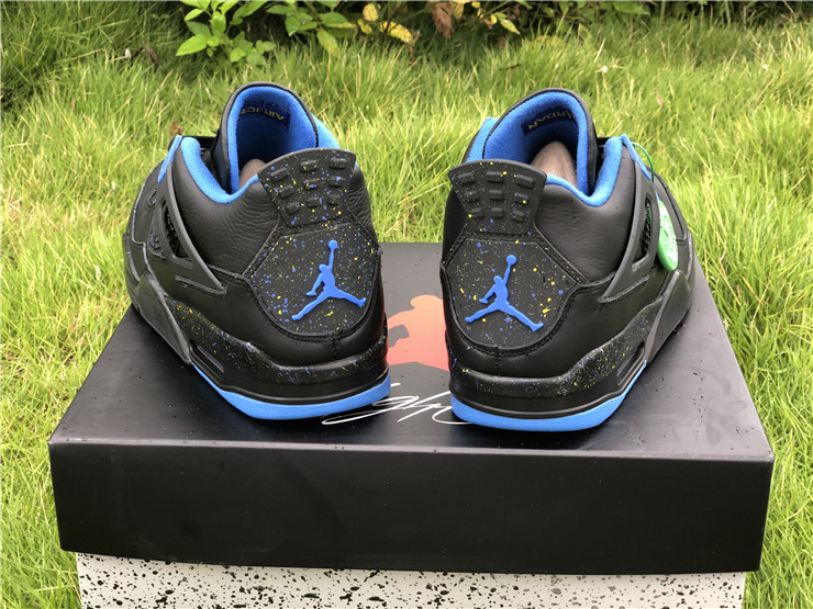 Air Jordan 4 Black Blue Gold