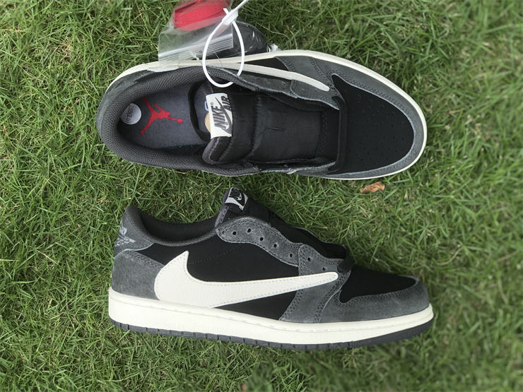 Travis Scott X Air Jordan 1 Low OG Black Gray TS inverted hook