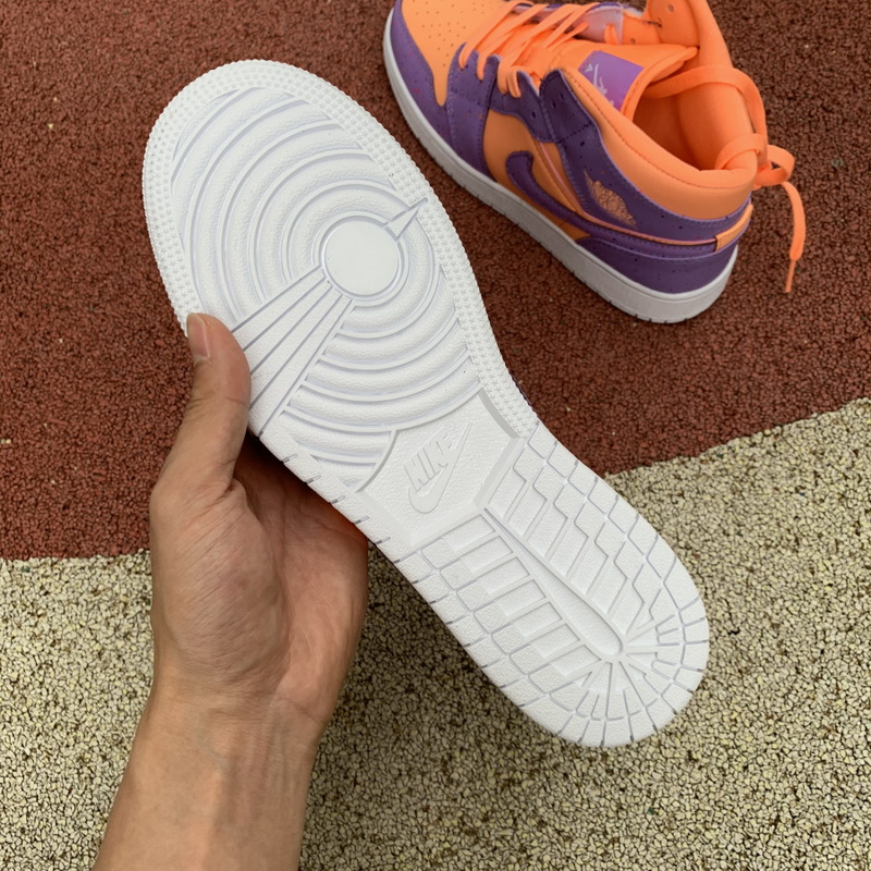 Jordan 1 Mid Paint Splatter Orange Purple