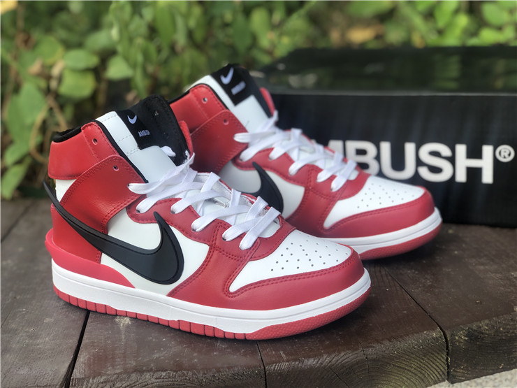 Ambush x Nike Dunk High ''White Red''
