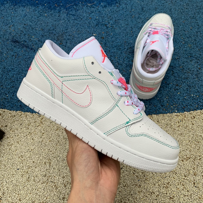 Air Jordan 1 Low White Green Pink