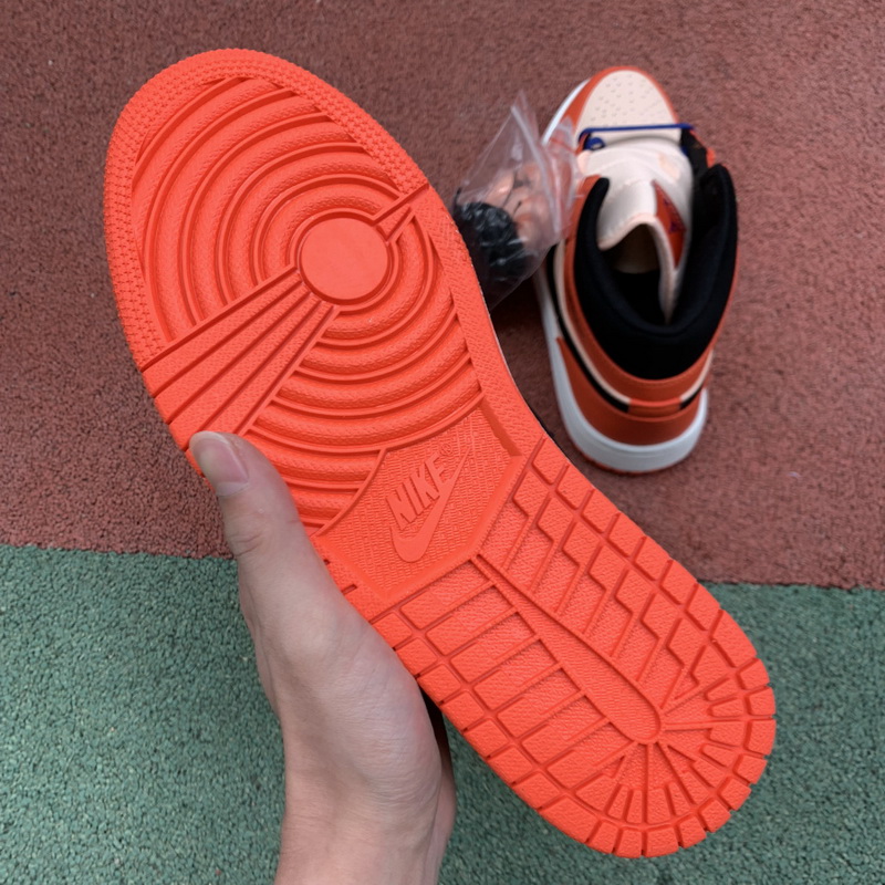 Jordan 1 Mid Team Orange Black