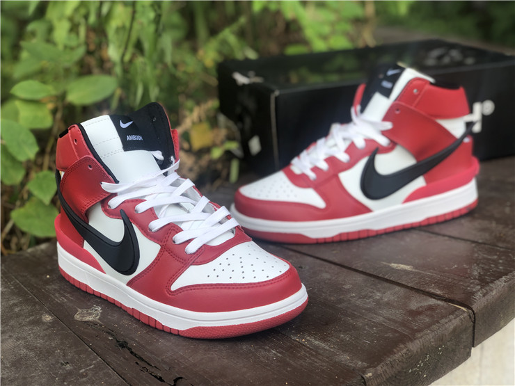 Ambush x Nike Dunk High ''White Red''
