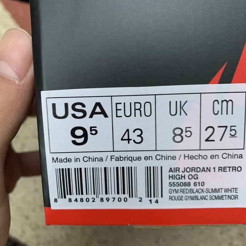 Air Jordan 1 Retro High OG “Bred Toe”