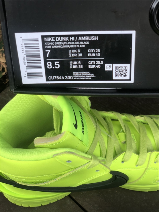 Ambush x Nike Dunk High ''Fluorescent Green''