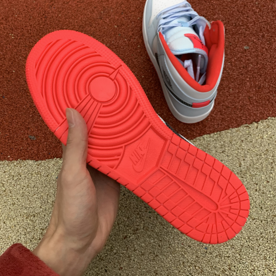 Jordan 1 Mid Half Blue Polka Dot Swoosh