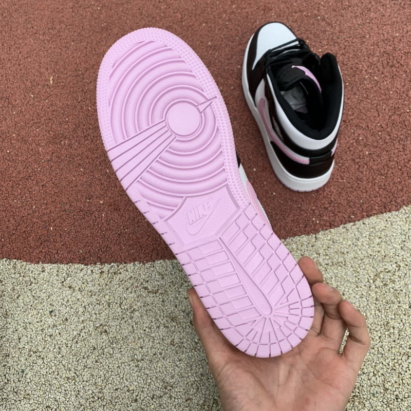 Jordan 1 Mid White Black Light Arctic Pink