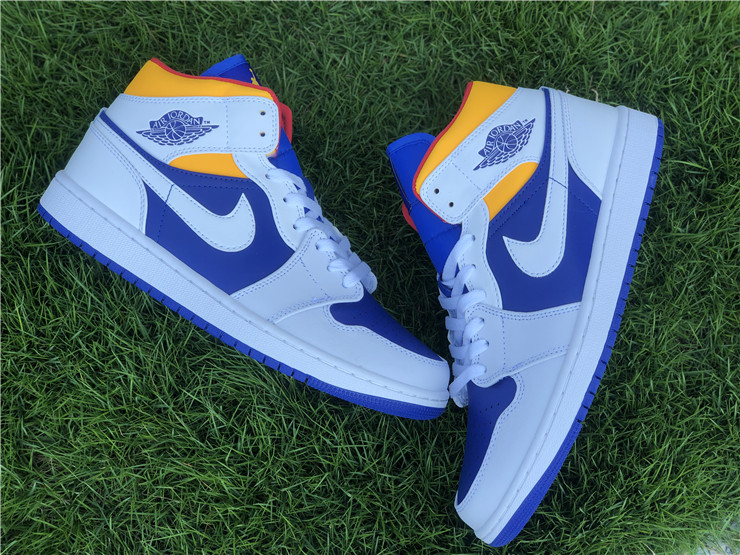Air Jordan 1 Mid Royal Blue Laser Orange