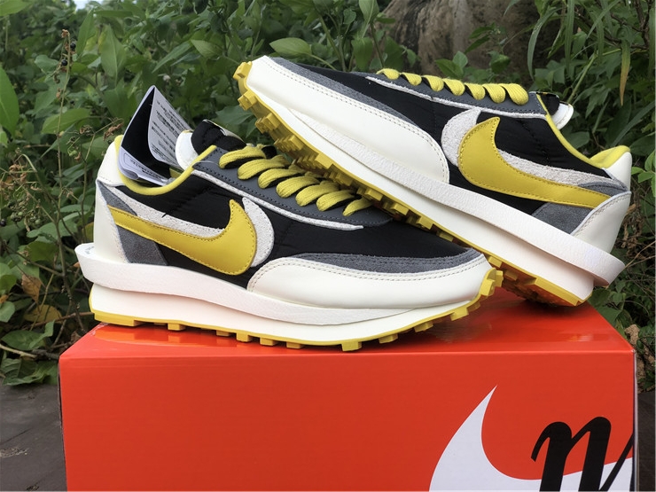 Undercover x Sacai x Nike LD Waffle ''White Yellow''