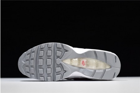 NIKE Air Max 95 Essential Mens White-Grey-Red Running Shoes
