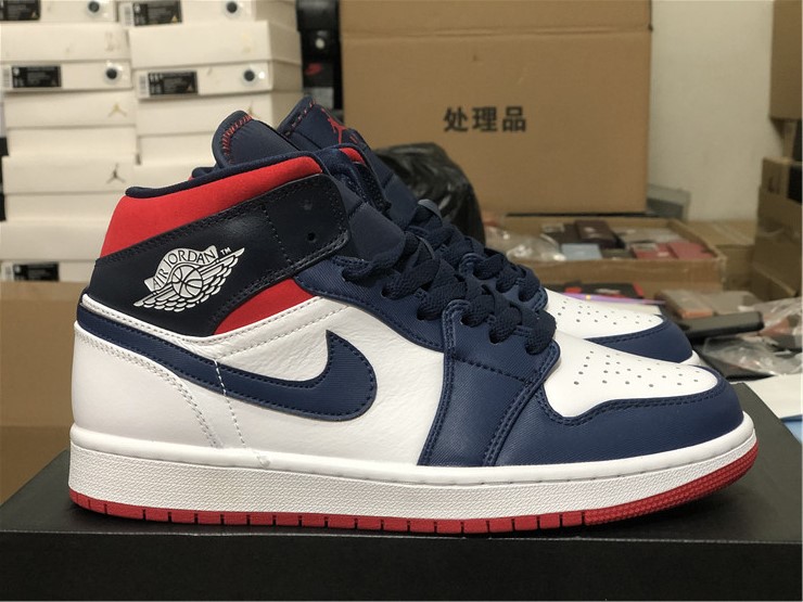 Air Jordan 1 Mid Red White Blue