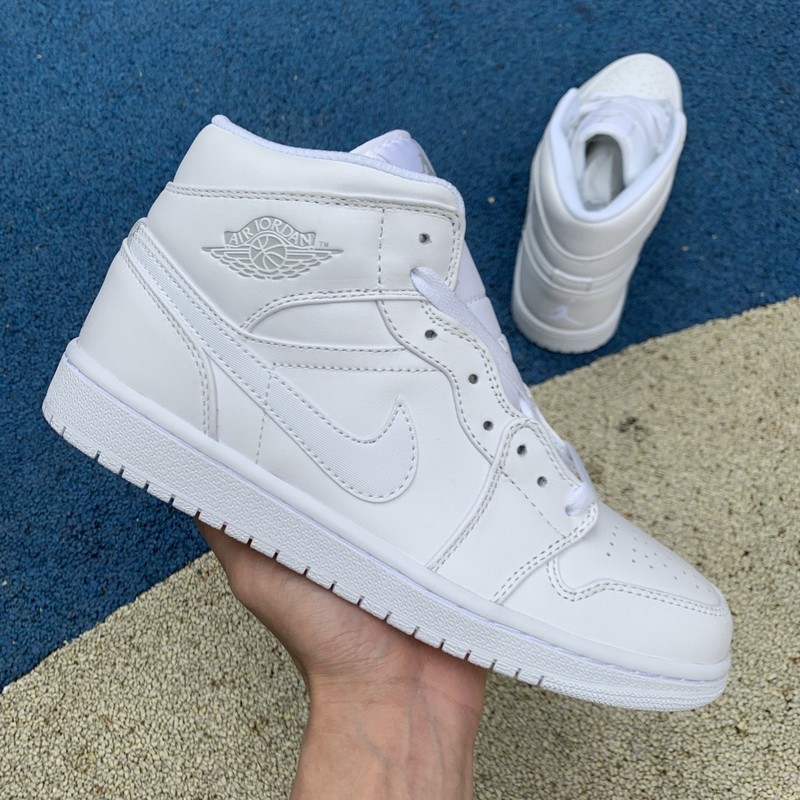Jordan 1 Mid Triple White